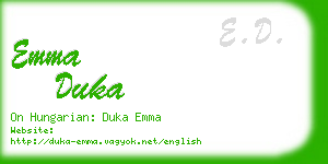 emma duka business card